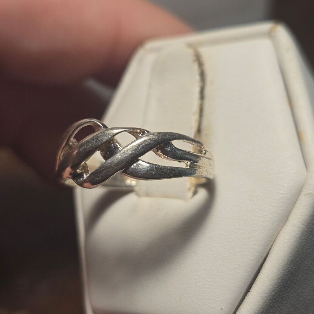 Sterling Silver Open Weave Ring Size 6 - Picture 4 of 9